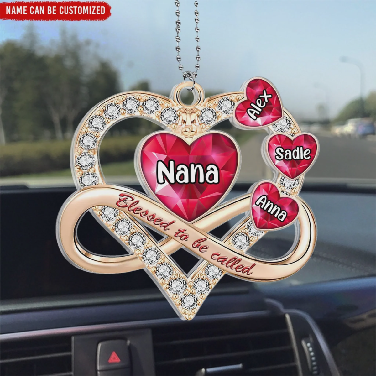 Blessed To Be Called Grandma Hearts - Personalized Acrylic Ornament