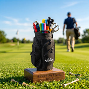 Personalized 3D Golf Bag Pen Holder Desk Organizer - Gift For Golf Lover