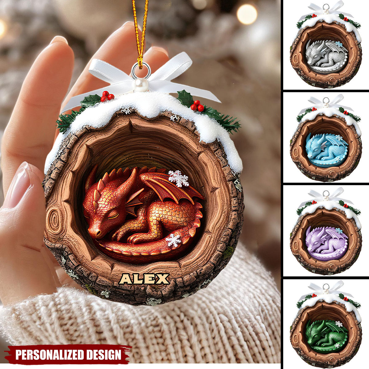Personalized Baby Dragon Acrylic Christmas Ornament