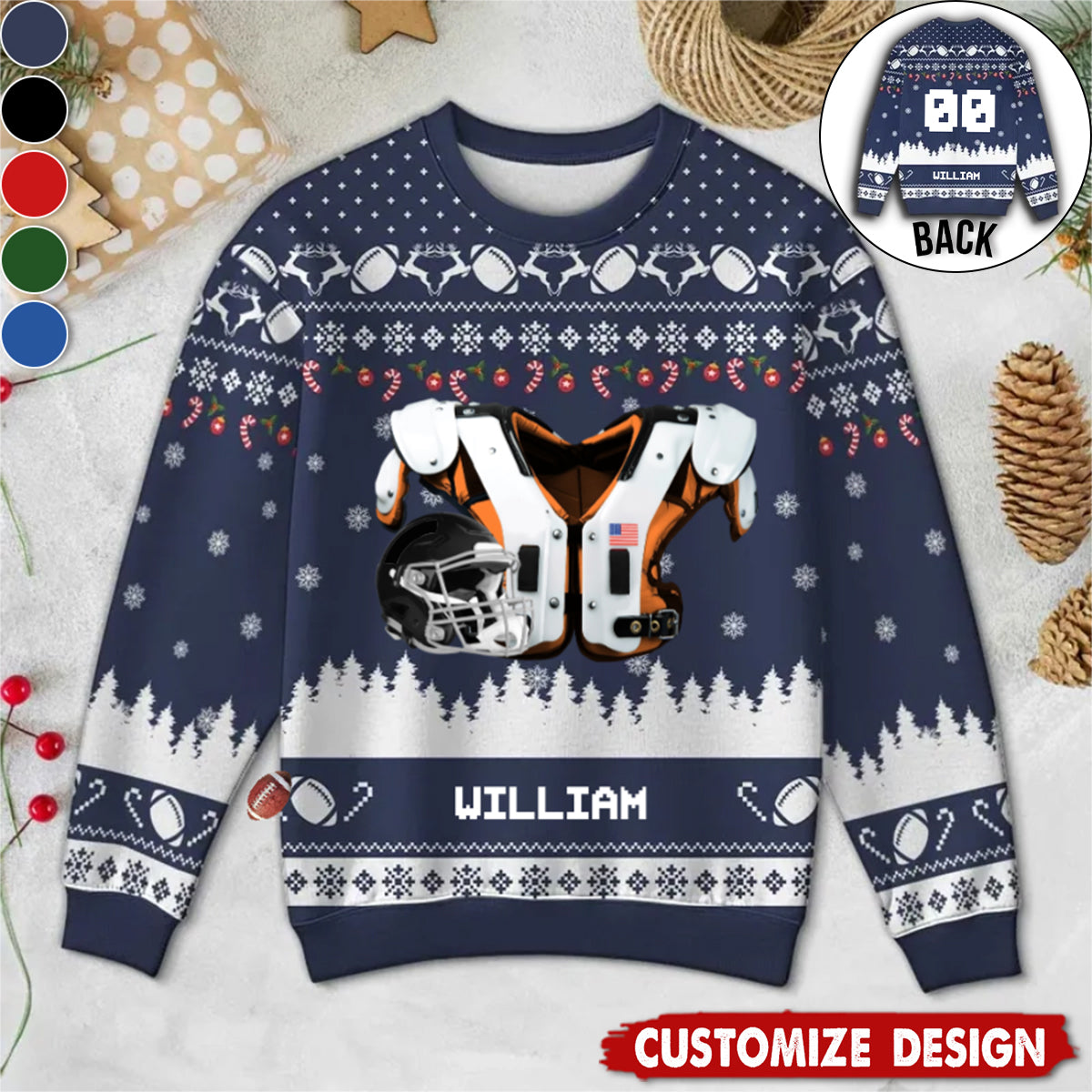 Personalized American Football Ugly Sweatshirt