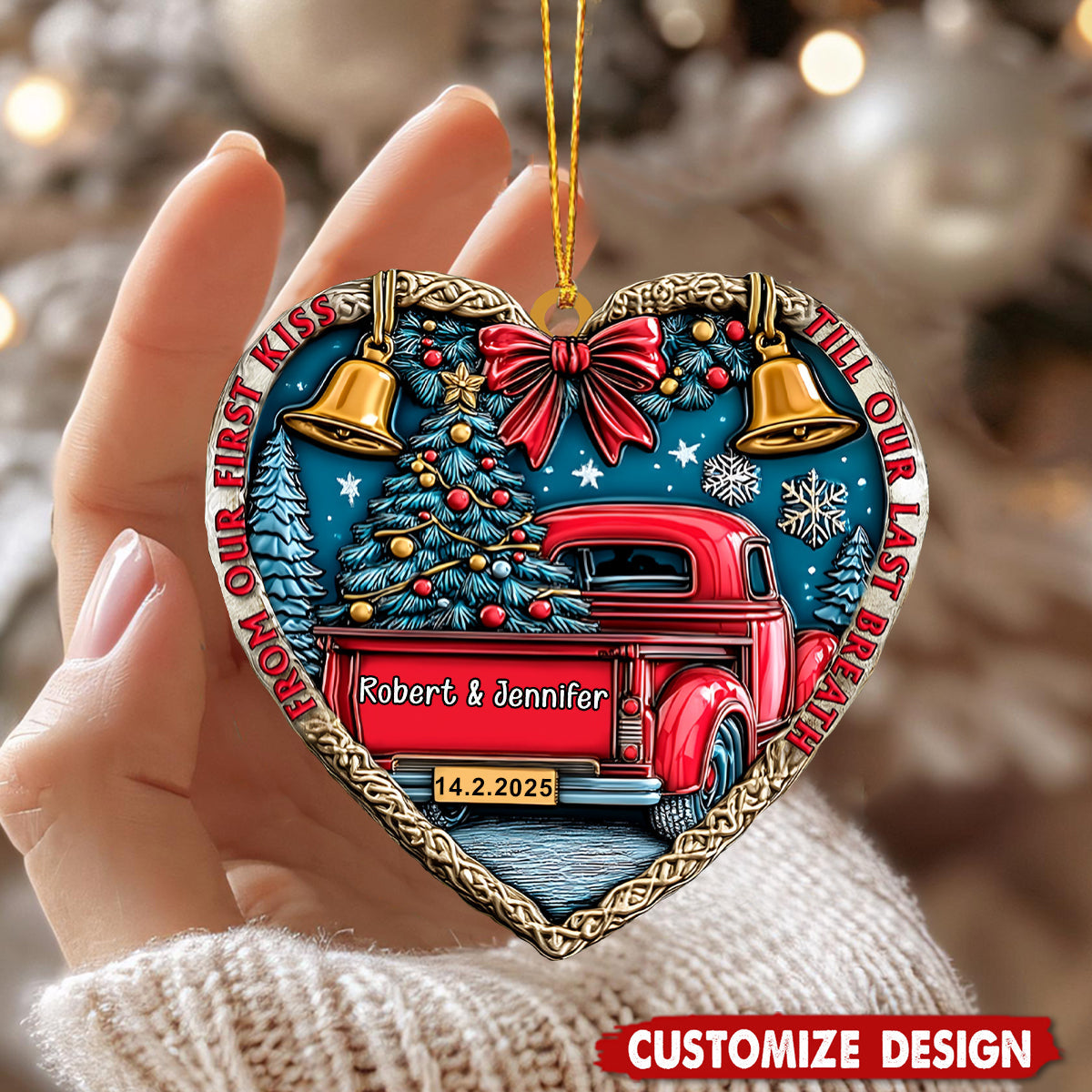 From Our First Kiss Till Our Last Breath - Personalized Couple Ornament