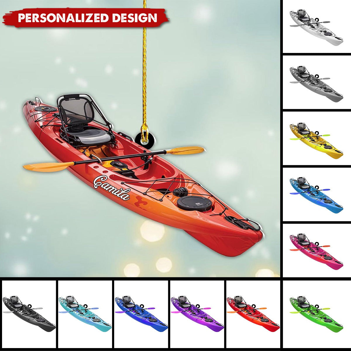 Personalized Kayak Ornament-Gifts For Water Sports Enthusiasts