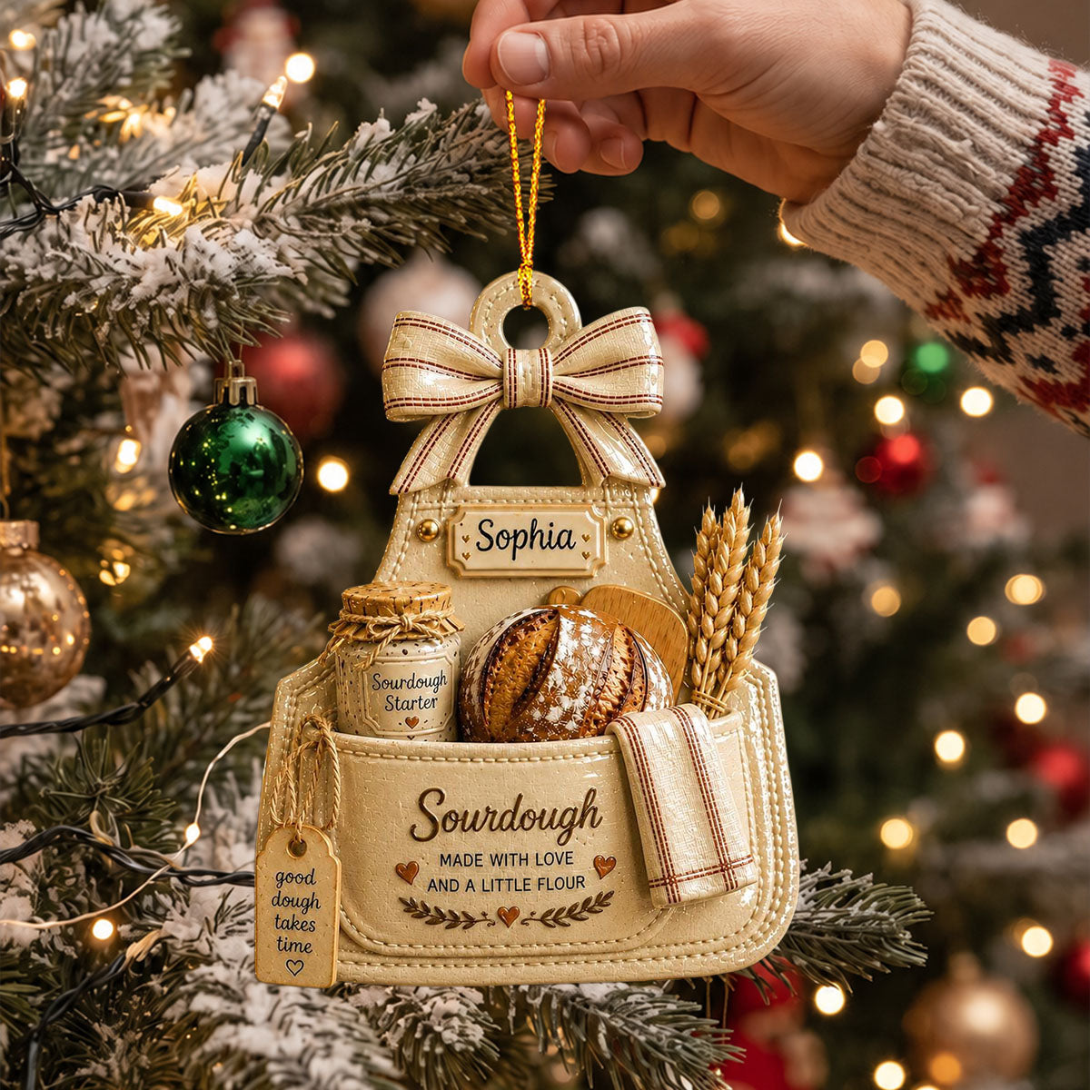 Personalized Sourdough Ornament,Gift For Bread lover