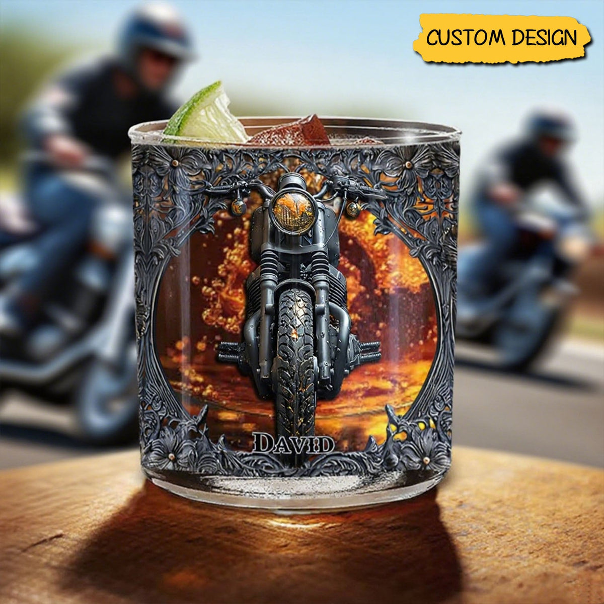 Biker Whiskey - Personalized Biker Whiskey Glass
