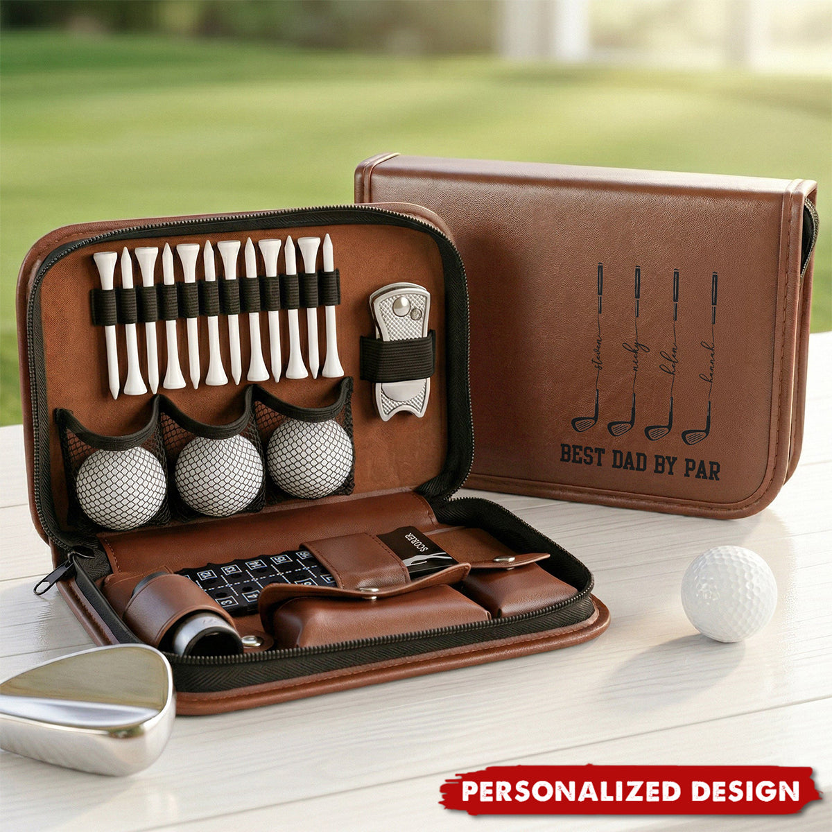 Best Dad By Par, Best Grandpa By Par-Personalized Golf Bag