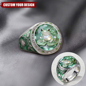 Just A Girl Who Loves Frog - Personalized Frog Signet Ring