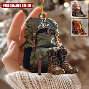 Personalized Hiking Acrylic Christmas Ornament-Gift for Hikers