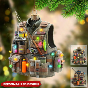 Personalized Fishing Vest Christmas Ornament Gift For Fishermen And Outdoorsmen