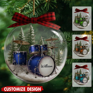 Personalized Drum Ornament - Gift For Drum Lovers