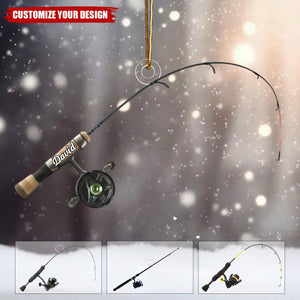 Personalized Fishing Rod Christmas Ornament Gift For Fishing Lover