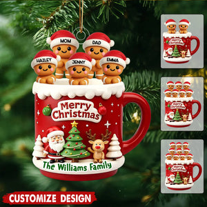 Personalized Ginger Family Acrylic Ornament - Gift For Your Family