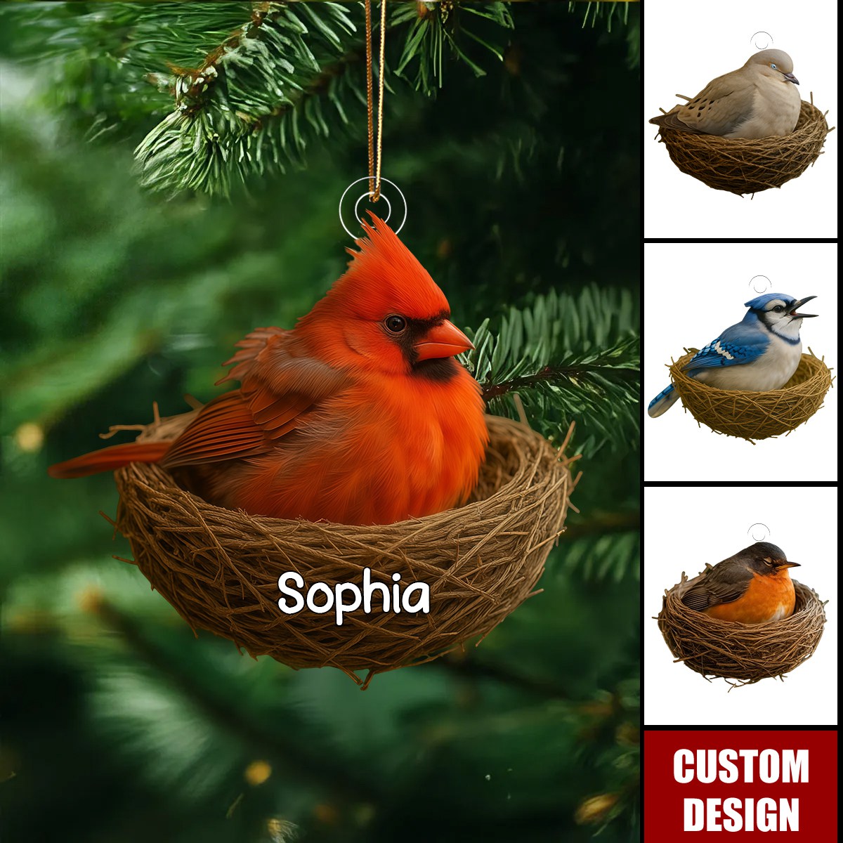 Personalized Christmas Ornament For Bird Lovers