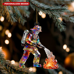 Proud Firefighter - Personalized Firefighter Acrylic Ornament
