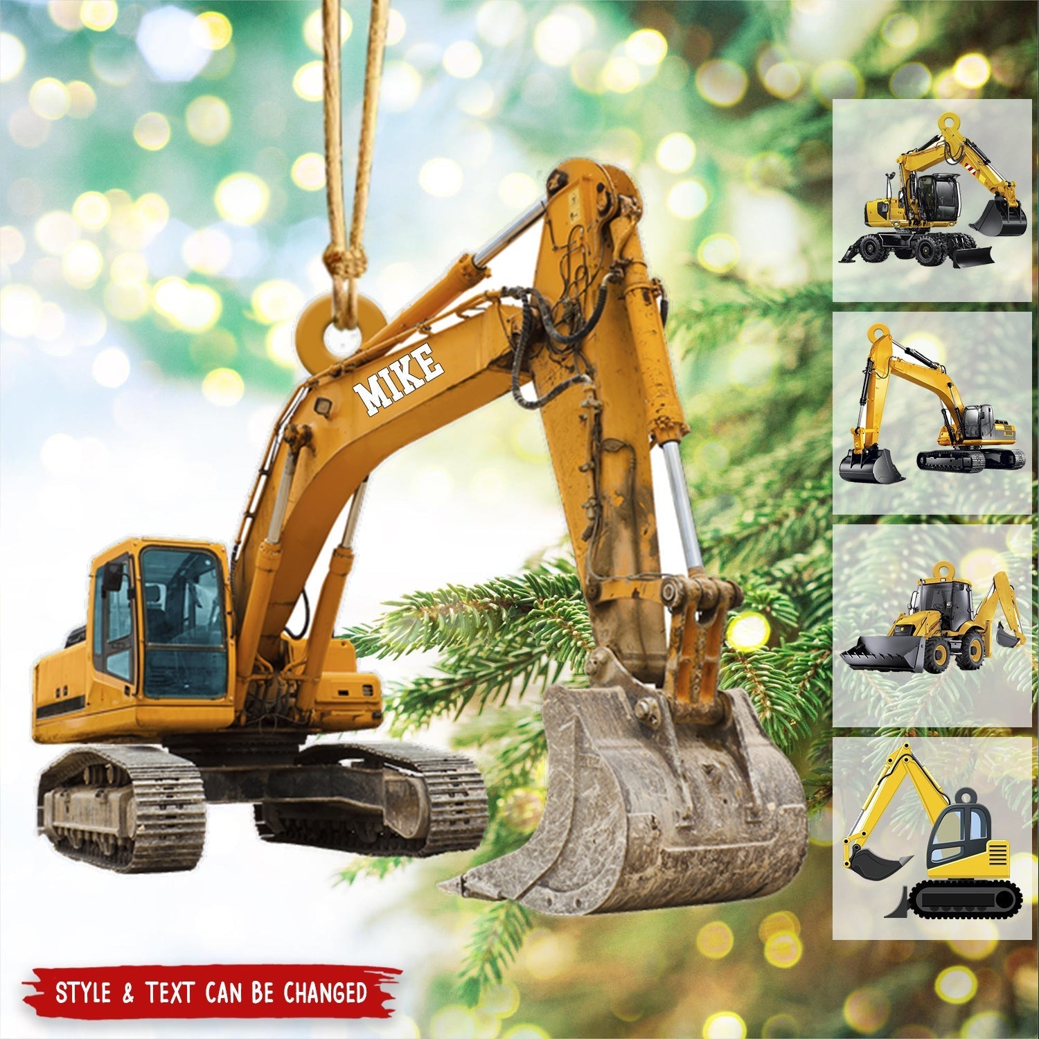 Personalized Excavator Heavy Equipment Christmas Ornament - 2024 New Release