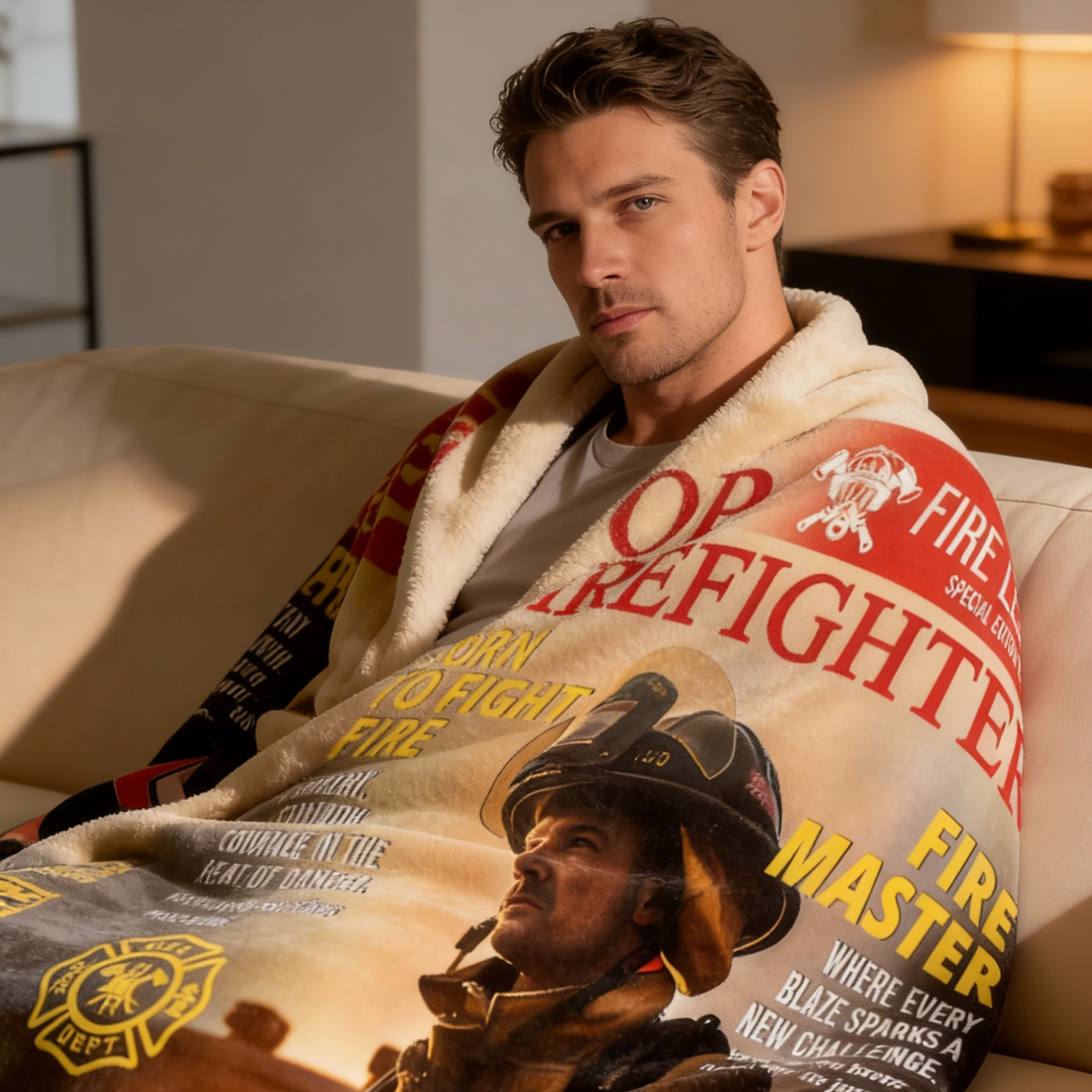 Personalized Firefighter Magazine Blanket-Fireman Retirement Gift