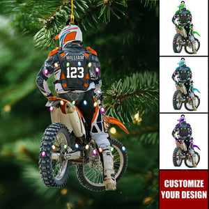 Personalized Motocross Racer Christmas Ornament, Holiday Gift for Motocross Racers