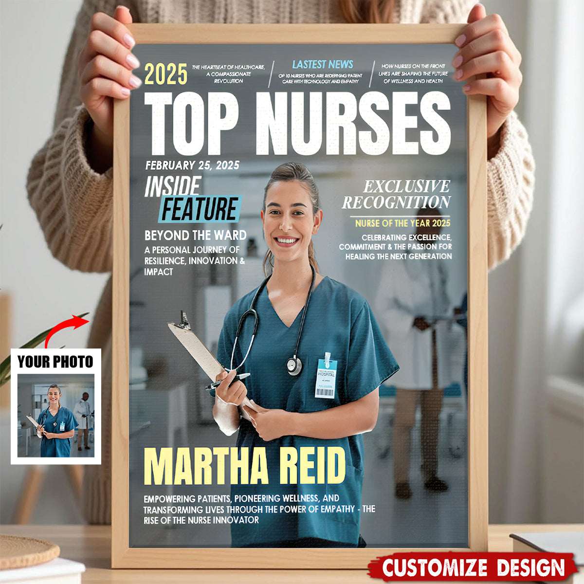 Personalized Top Nurses Magazine Cover Poster - Nurses Appreciate Gift