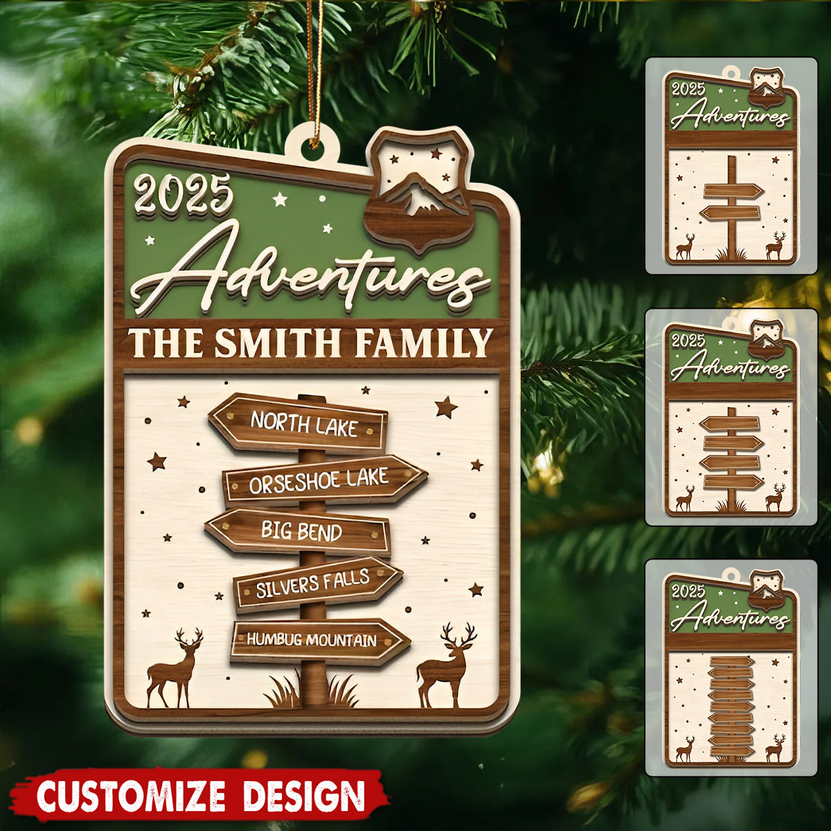 Personalized Family Adventure Christmas Ornament - Gift For Traveler