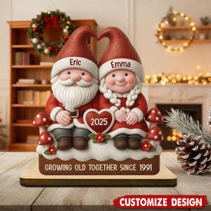 Personalised Wooden Couple Xmas Plaque - Gift For Couple