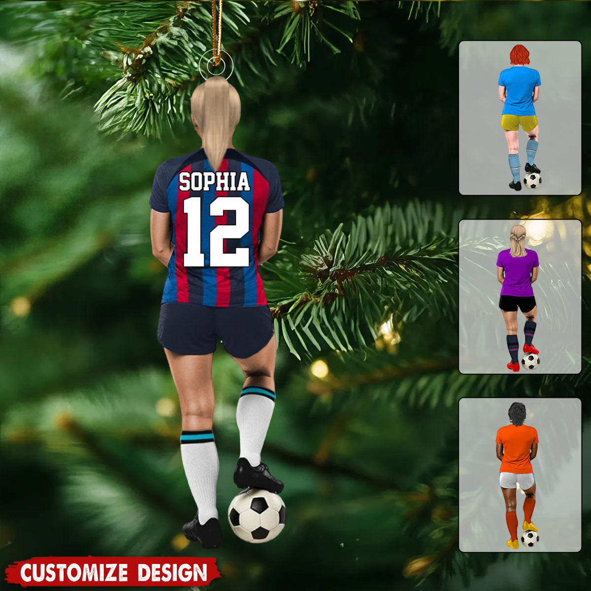 Personalized Soccer Player Christmas Ornament - Gift For Soccer Player Soccer Lovers