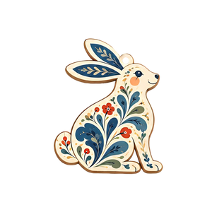 Personalized Christmas Wooden Christmas Ornament Set: Scandinavian Folk Art Woodland Animals