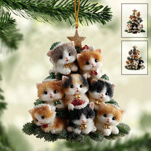 Christmas Kitten Tree Christmas Ornament Gift For Cat Lovers