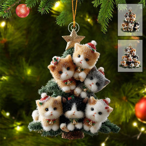 Christmas Kitten Tree Christmas Ornament Gift For Cat Lovers