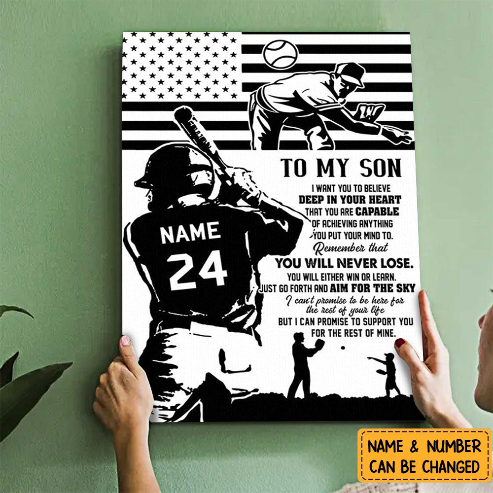 Son You Are Capable Of Achieving Anything Personalized Baseball Poster