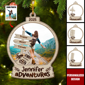 Travel Adventure-Personalized Wooden Ornament
