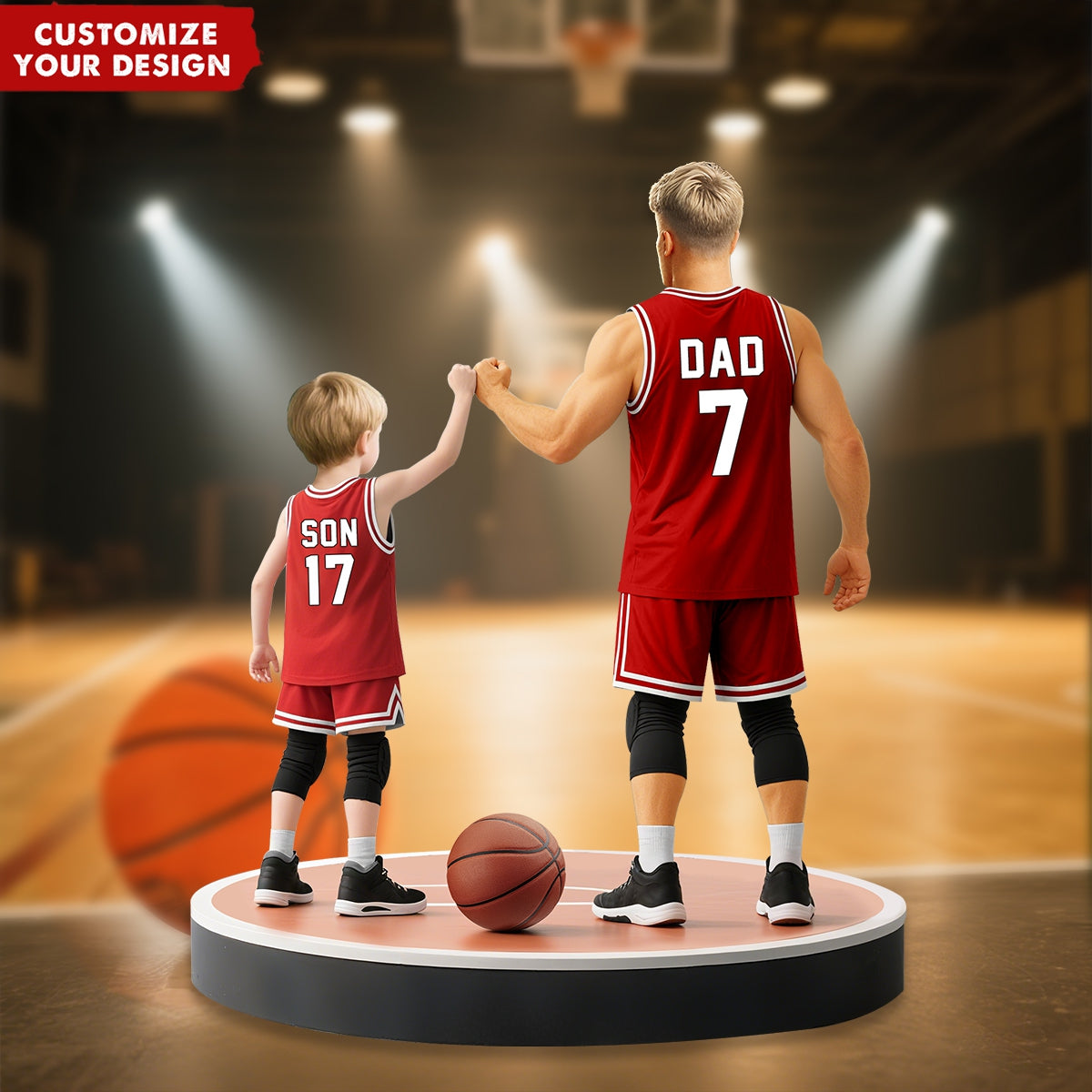 Basketball Dad And Kids - Personalized Acrylic Plaque, Father's Day Gift for Dad, Gift for Husband