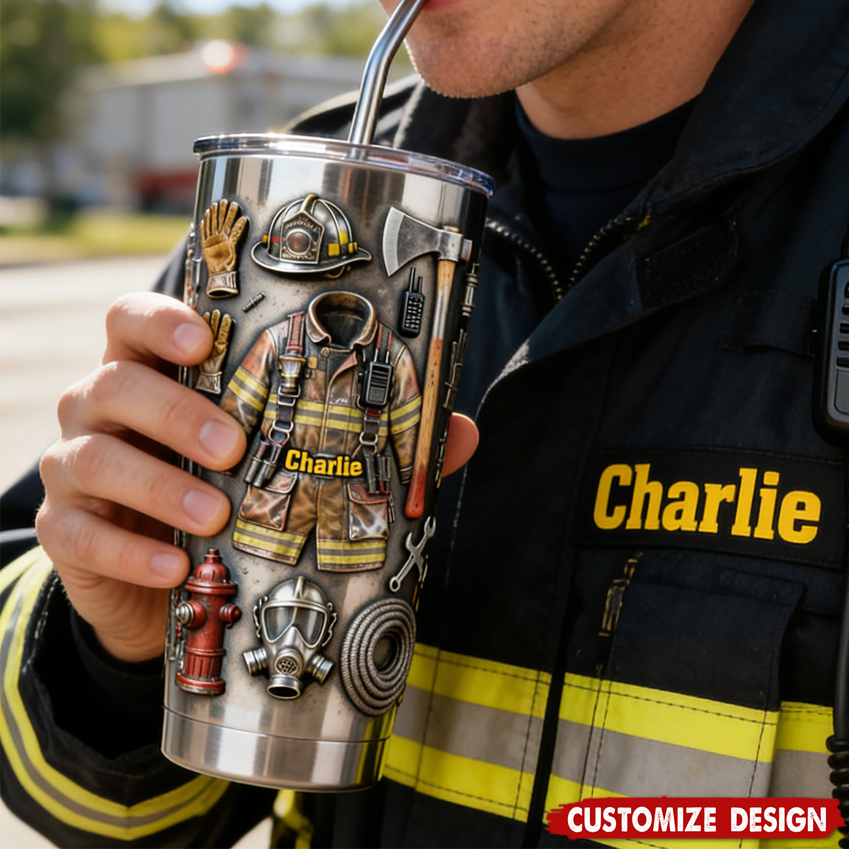 Proud Firefighter - Personalized Firefighter Tumbler
