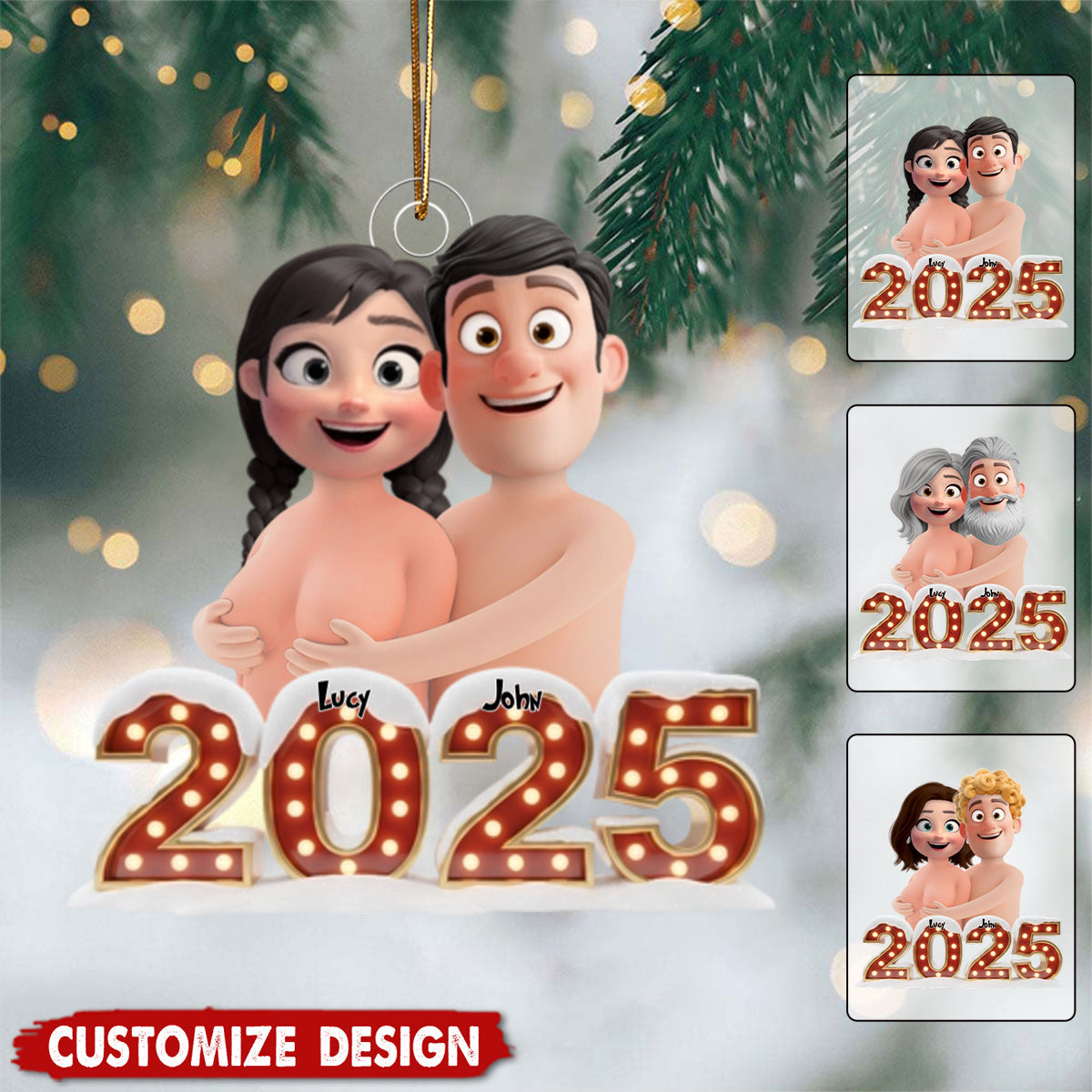 2025 Naughty Couple Ornament Personalized Christmas Gifts