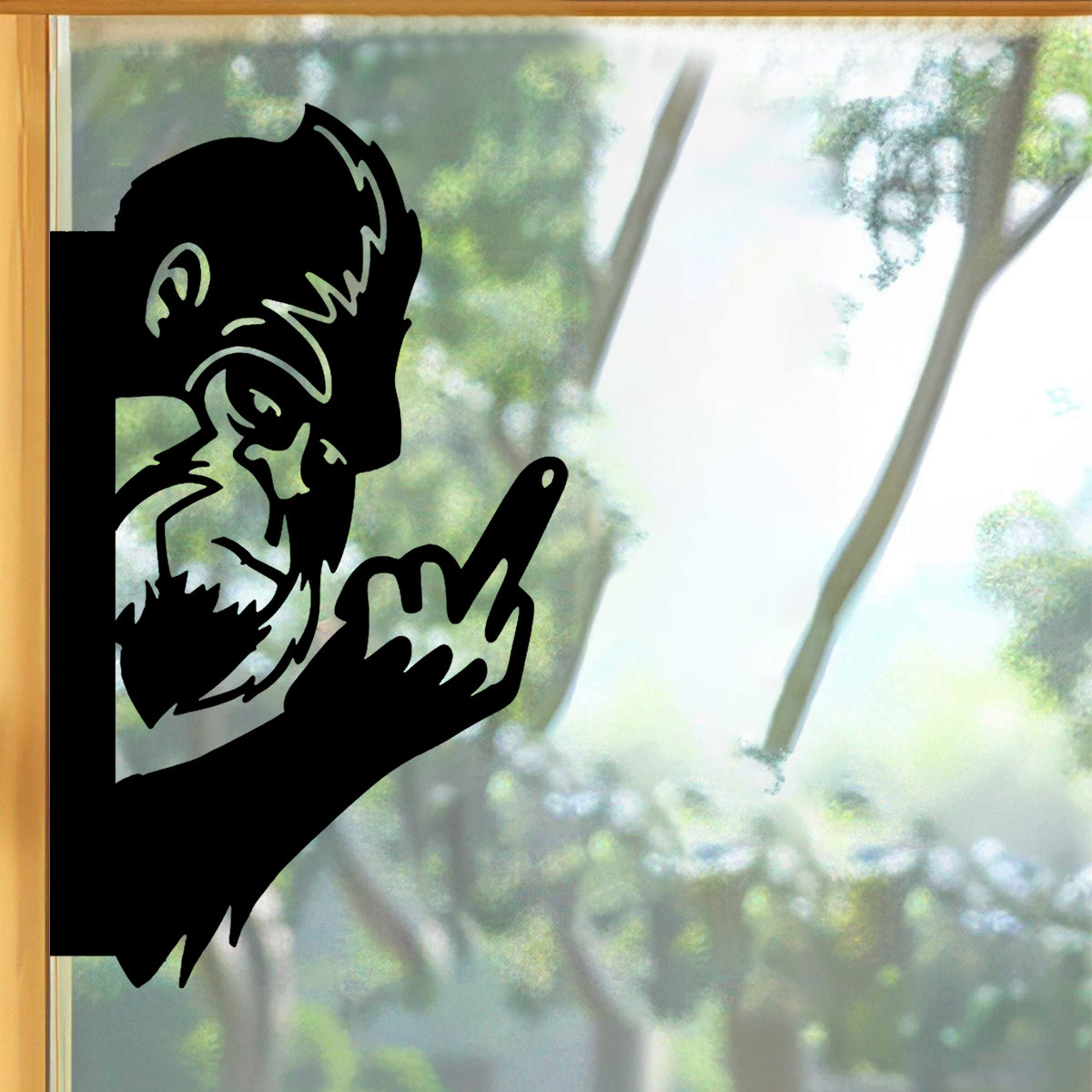 Peek-a-Boo Flipping Off Bigfoot Finger Decor Decal – Flipping the Bird Edition - Bigfoot Says Your