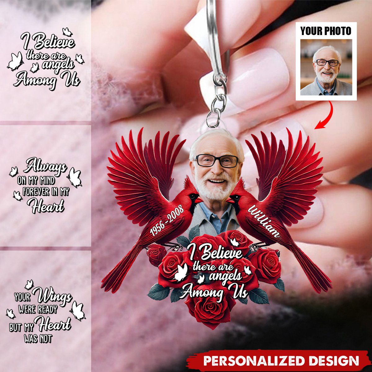 I Believe There Are Angels Among Us-Personalized Acrylic Keychain