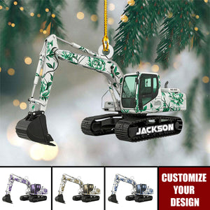 Personalized Excavator Christmas Ornament