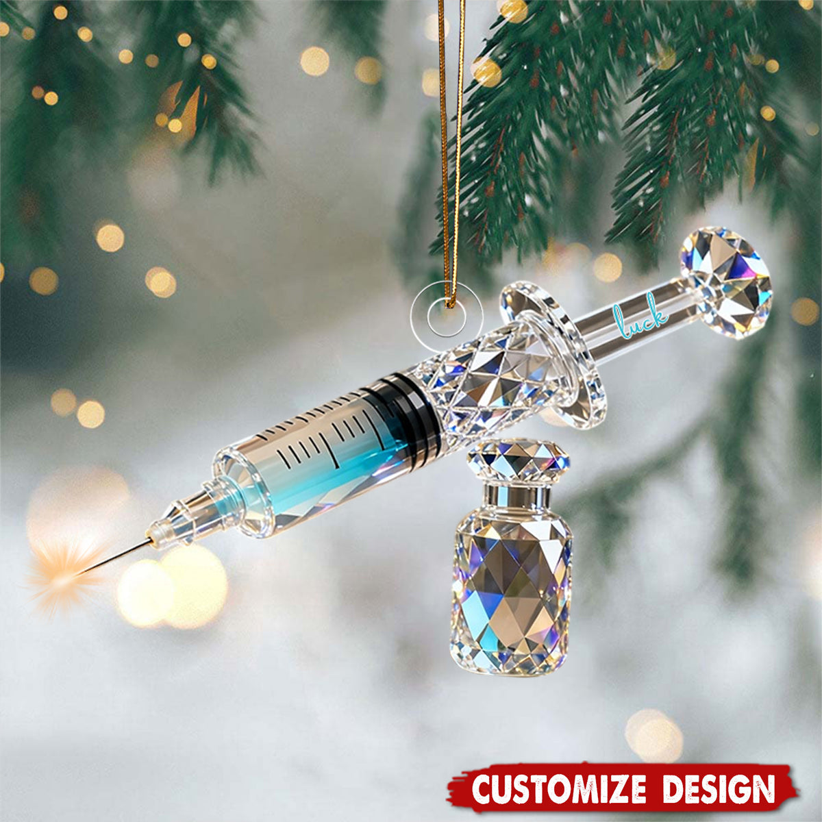 Personalized Syringe Christmas Ornament