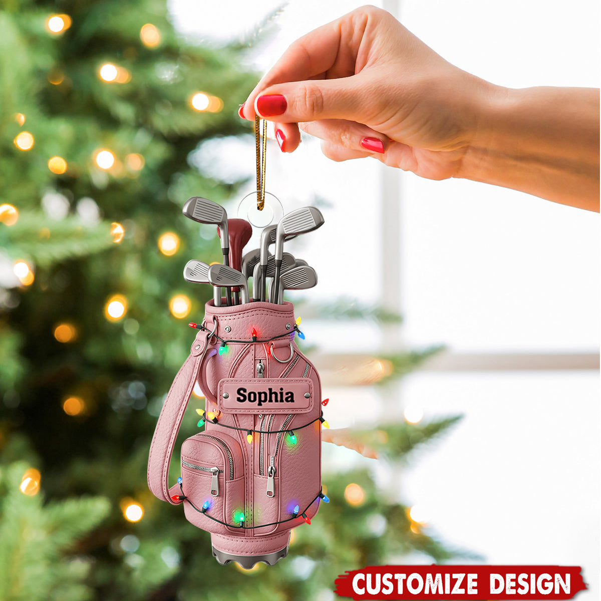 Merry Christmas - Personalized Golf Bag Ornament