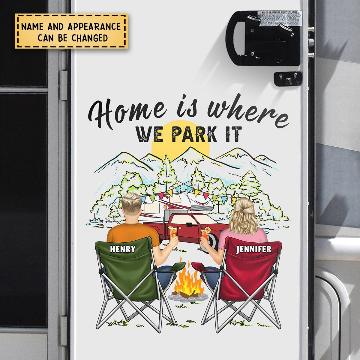 Home Is Where We Park It - Gift For Camping Lovers - Personalized Camping Decal, Decor Decal