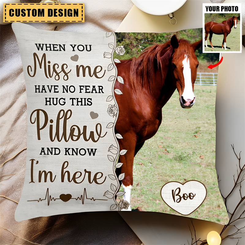 Hug This Pillow And Know I'm Here - Personalized Photo Pillow