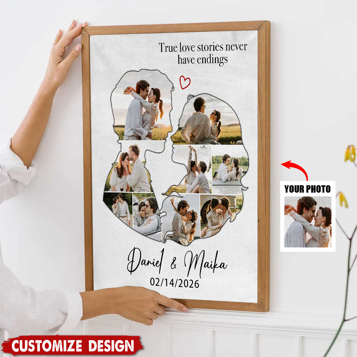 Personalized Couples Canvas Poster - Gift For Husband Wife, Couples