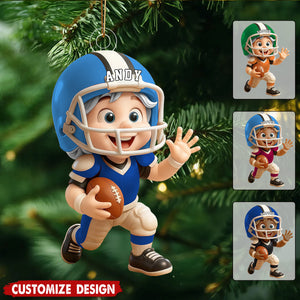 Personalized Kid American Football Ornament - Gift For Boy Girl American Football Lovers