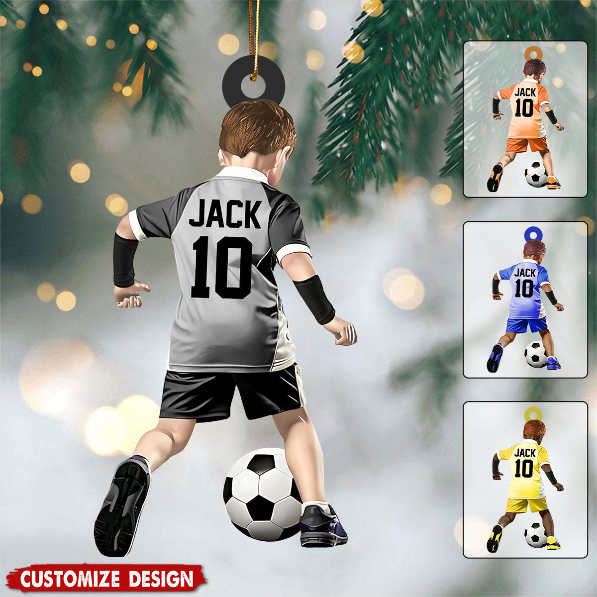 Personalized Soccer Christmas Ornament, Sport Christmas Ornament - Gift For Soccer Lover