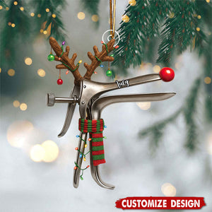Personalized Funny Speculum Reindeer Christmas Ornament