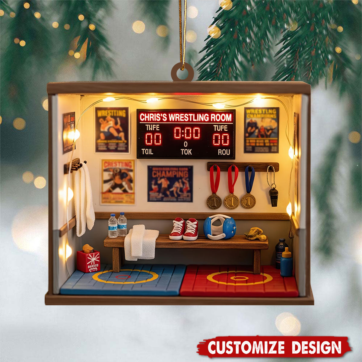 Personalized Wrestling Christmas Ornament - Gift For Wrestler, Wrestling Players Keepsake