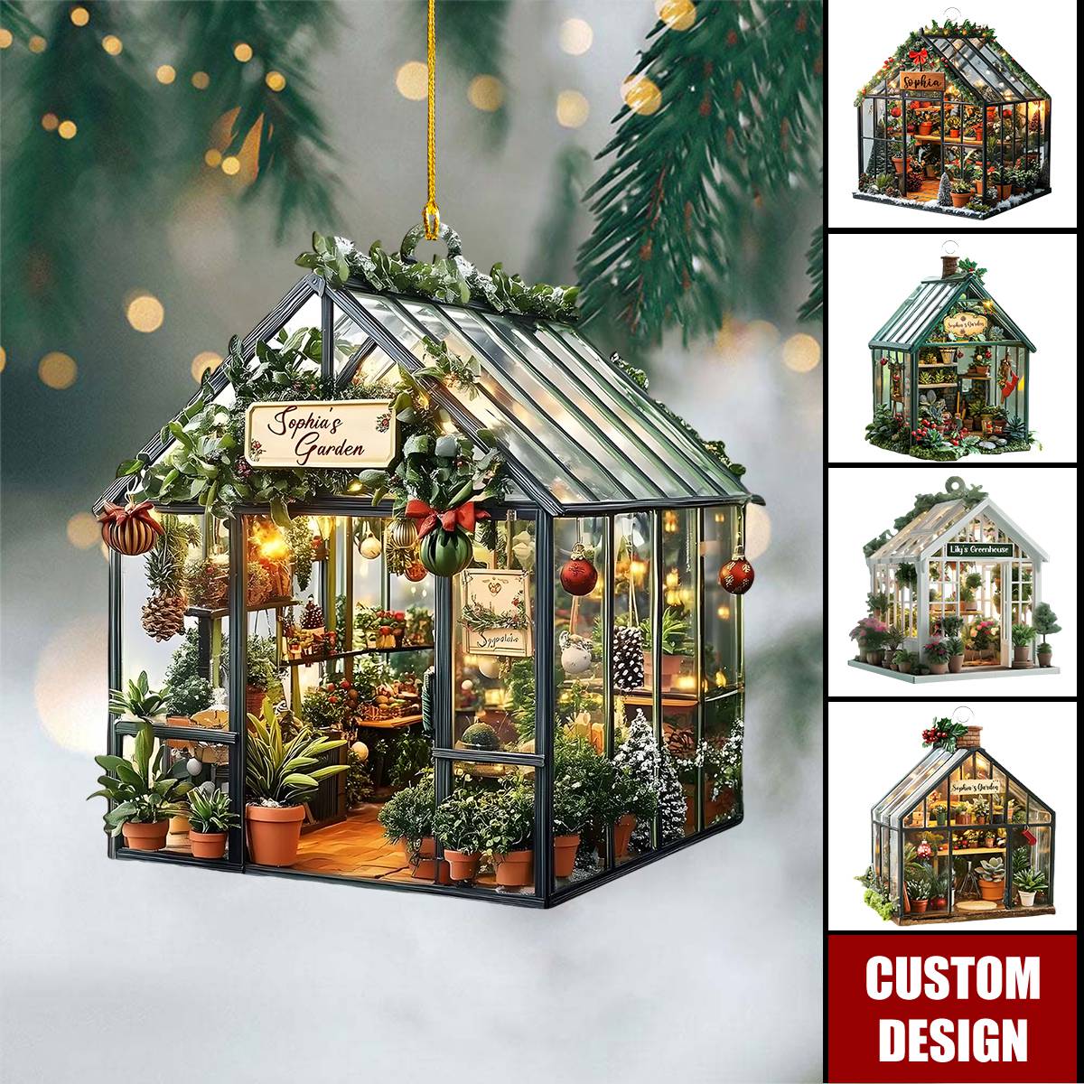 Personalized Greenhouse Christmas Ornament
