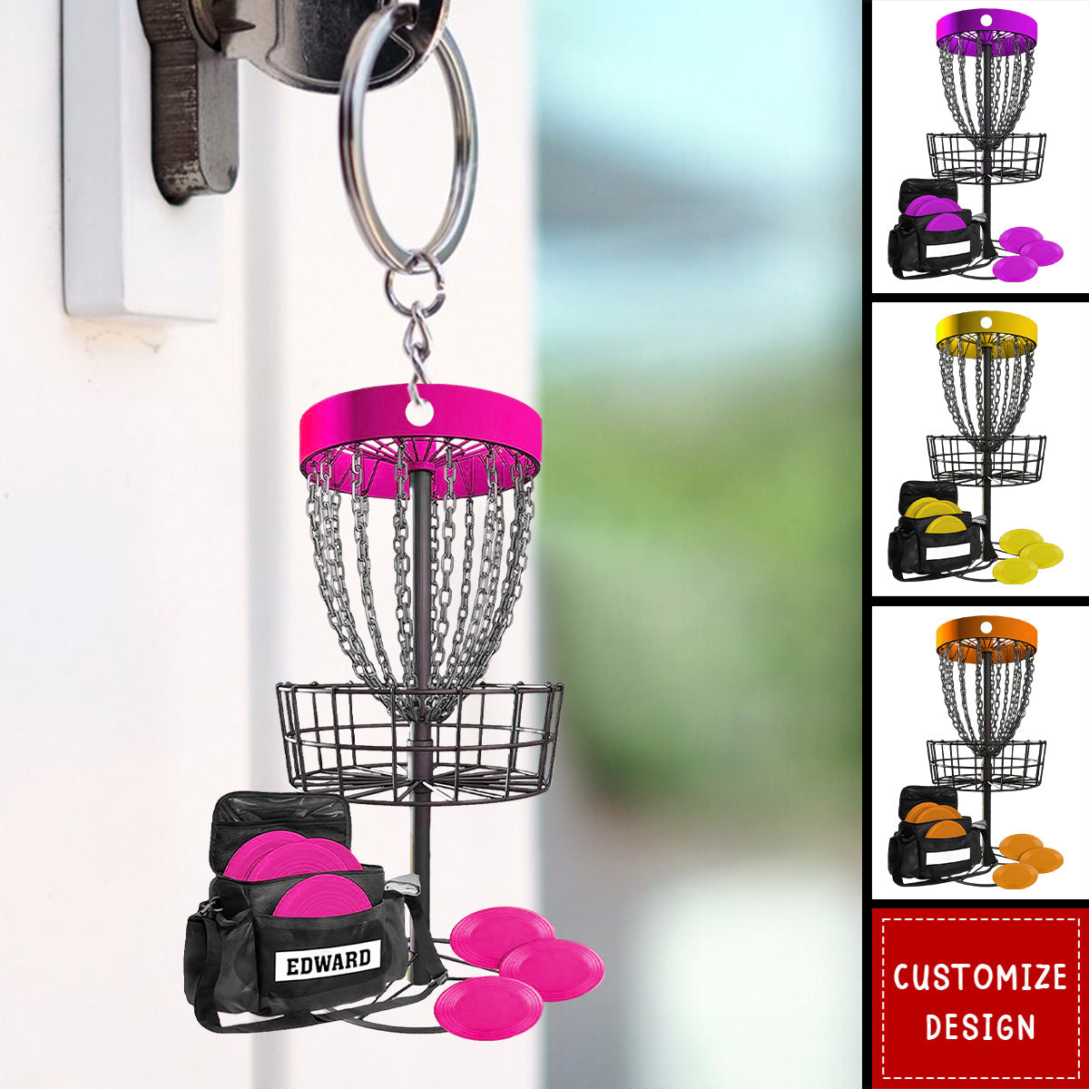 Personalized Disc Golf Keychain - Gift for Disc Golf Lover - New Release