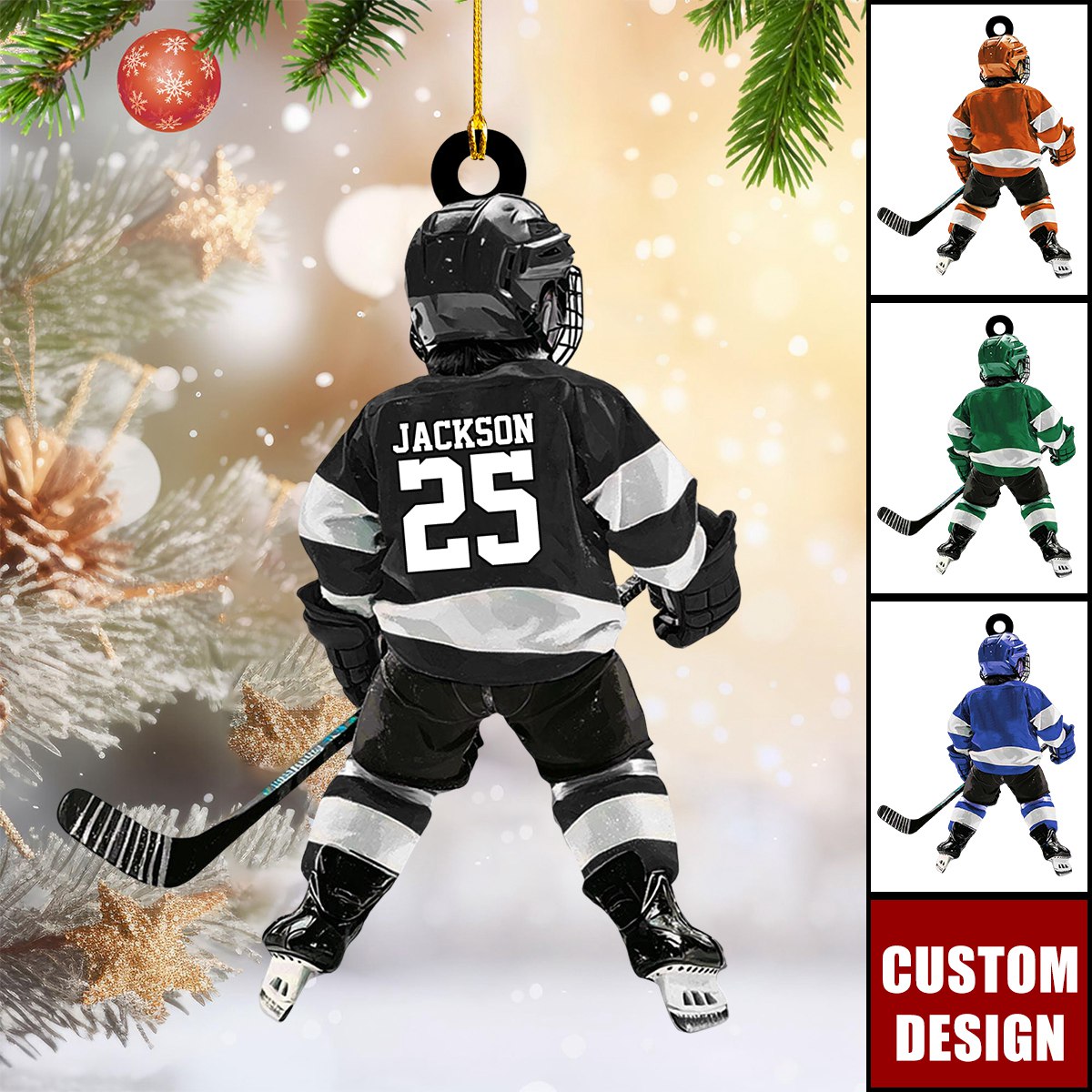 Personalized Kid Hockey Player Christmas Ornament Gift For Hockey Lover-New Release
