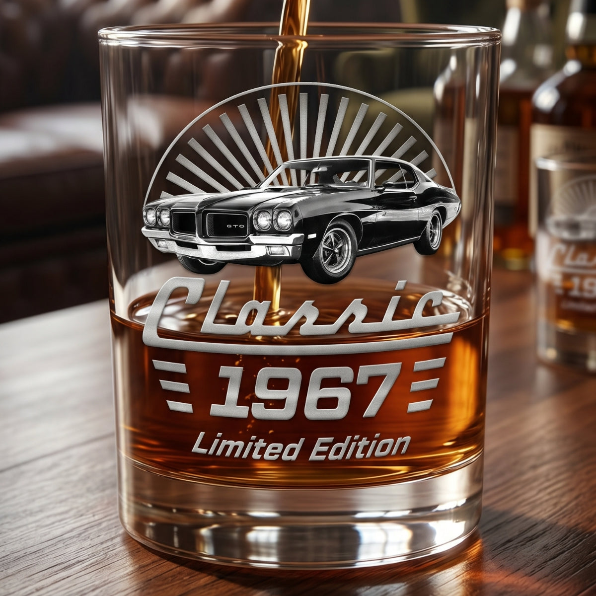 Custom Photo Classic Car Limited Edition - Personalized Whiskey Glass