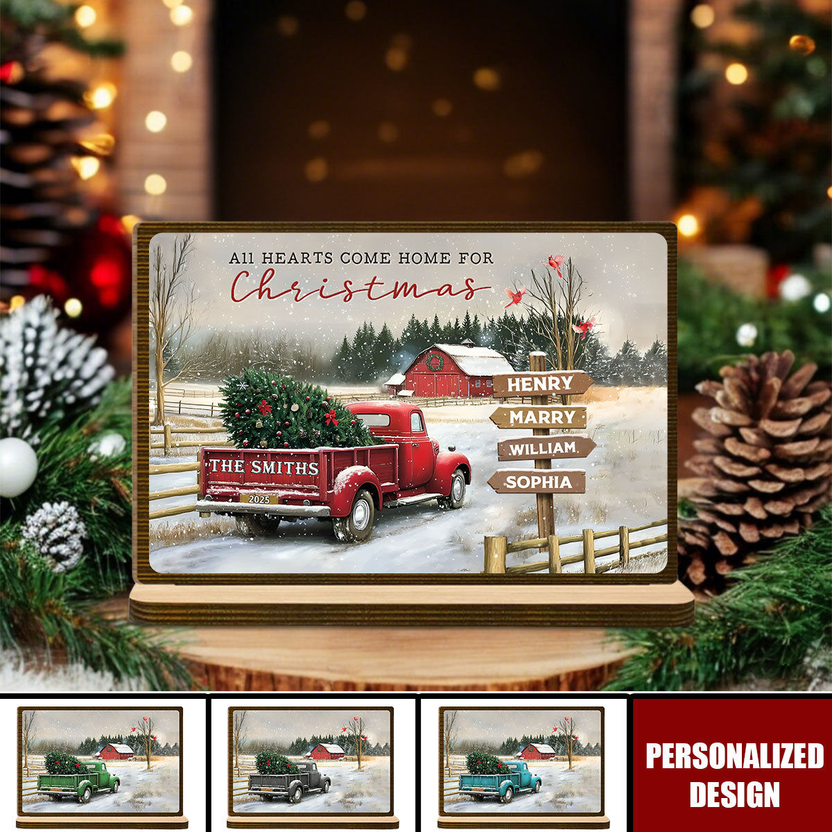 Personalized Family Farm Christmas Truck Plaque-Gifts For Truck Lover