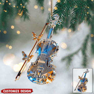 Personalized Violin Music Crystal Effect Ornament,Gift for Violinist